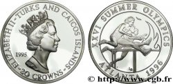 TURKS- UND CAICOSINSELN 20 Crowns BE (Proof) Jeux Olympiques Atlanta 1996 : Elisabeth II / course d’obstacles 1995 