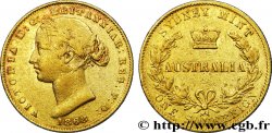 AUSTRALIEN 1 Souverain OR reine Victoria / couronne entre deux branches d’olivier 1868 Sydney