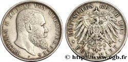 GERMANY - WÜRTTEMBERG 5 Mark Royaume du Wurtemberg Guillaume II de Wurtemberg / aigle impérial 1907 Stuttgart - F