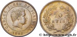PORTUGAL 20 Réis Charles Ier (Carlos) 1892