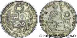 PÉROU 1 Sol emblème / “Liberté” 1873 Lima TTB