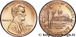 VEREINIGTE STAATEN VON AMERIKA 1 Cent Lincoln / Lincoln devant le Capitole de l’état de l’Illinois à Springfield 2009 Denver