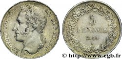 BELGIQUE 5 Francs Léopold Ier tête laurée 1849