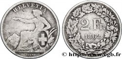 SUISSE 2 Francs Helvetia 1862 Berne - B