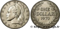 LIBERIA 1 Dollar femme avec coiffe 1970 