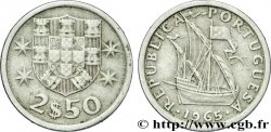 PORTOGALLO 2 1/2 Escudos emblème / voilier 1965