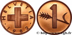 SUISSE 1 Centime Croix Suisse / épi d’avoine 1982 Berne