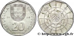 PORTUGAL 20 Escudos emblème / rose des vents 1988  TTB+