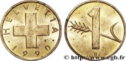 SUISSE 1 Centime Croix Suisse / épi d’avoine 1990 Berne - B