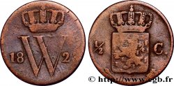 PAYS-BAS 1/2 Cent  emblème monogramme de William Ier 1823 Utrecht B+