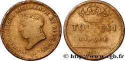 ITALY - KINGDOM OF THE TWO SICILIES 5 Tornesi Ferdinand de Bourbon 1819