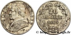 VATICAN ET ÉTATS PONTIFICAUX 20 Baiocchi Pie IX an XX 1865 Rome