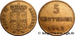ITALY - KINGDOM OF SARDINIA 5 Centesimi Royaume de Sardaigne 1842 Turin