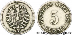 GERMANY 5 Pfennig aigle impérial 1875 Berlin