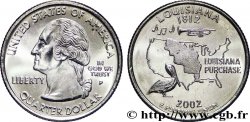 ÉTATS-UNIS D AMÉRIQUE 1/4 Dollar Louisiane : trompette, pélican et limite du territoire de la Louisiane en 1803 2002 Philadelphie
