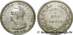 PORTUGIESISCH-INDIEN 1 Roupie Allégorie de la République Portugaise 1912