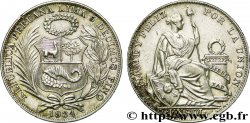 PERU 1 Sol emblème / “Liberté” 1934 Lima