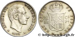 PHILIPPINES 20 Centimos de Peso Alphonse XII date surfrappée 1883 Manille