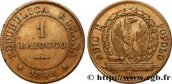 ITALY - ROMAN REPUBLIC 1 Baiocco République Romaine aigle sur faisceaux 1849 Rome - R