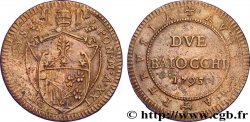VATICAN AND PAPAL STATES 2 Baiocchi frappe au nom de Pie VI an XXI 1795 Pérouse