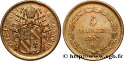 VATICAN AND PAPAL STATES 5 Baiocchi frappé au nom de Pie IX an VII 1852 Bologne - B