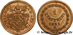 VATICANO E STATO PONTIFICIO 1 Quattrino frappe au nom de Pie IX an VI 1851 Rome