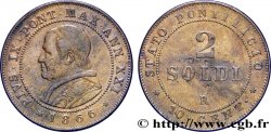 VATIKANSTAAT UND KIRCHENSTAAT 2 Soldi (10 Centesimi) Pie IX an XXI 1866 Rome
