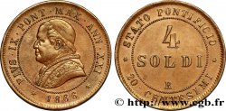VATICANO E STATO PONTIFICIO 4 Soldi (20 Centesimi) Pie IX an XXI 1866 Rome