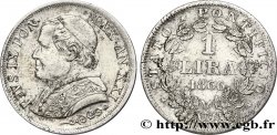 VATICAN ET ÉTATS PONTIFICAUX 1 Lire Pie IX type grand buste an XXI 1866 Rome