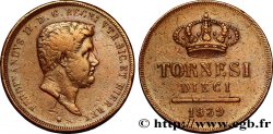 ITALY - KINGDOM OF TWO SICILIES 10 Tornesi Ferdinand II, roi de Naples et Sicile 1839