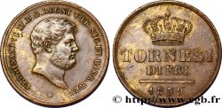 ITALIA - REINO DE LAS DOS SICILIAS 10 Tornesi Ferdinand II, roi de Naples et Sicile 1859 