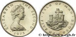 ISOLA DI MAN 5 Pence (Five New Pence) Elisabeth II / château 1975
