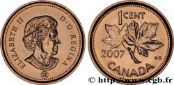 CANADA 1 Cent Elisabeth II (nouvelle effigie) / feuilles d’érable 2007