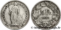 SVIZZERA 1/2 Franc Helvetia 1881 Berne - B