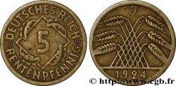 GERMANIA 5 Rentenpfennig gerbe de blé 1924 Hambourg - J