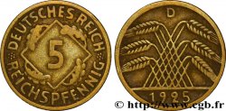 ALLEMAGNE 5 Reichspfennig gerbe de blé 1925 Munich - D