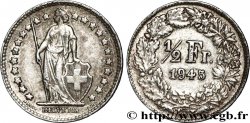 SUISSE 1/2 Franc Helvetia 1945 Berne