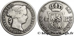 SPAIN 4 Reales Isabelle II 1858 Madrid