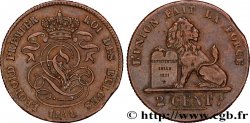 BELGIEN 2 Centimes lion monogramme de Léopold Ier 1841