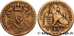 BELGIQUE 1 Centime lion monogramme de Léopold Ier 1850
