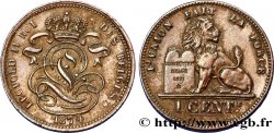 BELGIQUE 1 Centime lion monogramme de Léopold II 1874