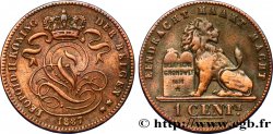 BÉLGICA 1 Centime lion monogramme de Léopold II légende en flamand 1887 