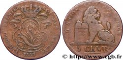 BÉLGICA 5 Centimes monogramme de Léopold Ier / lion 1837