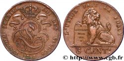 BELGIQUE 5 Centimes monogramme de Léopold Ier / lion 1842