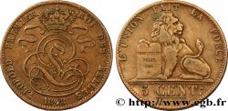 BELGIUM 5 Centimes monogramme de Léopold Ier / lion 1848 