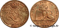 BELGIQUE 5 Centimes monograme de Léopold couronné / lion 1850