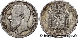 BELGIQUE 2 Francs Léopold II légende française 1866  TB
