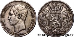 BELGIQUE 5 Francs Léopold Ier / écu couronné variété 1865