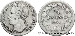 BELGIUM 1/4 Franc Léopold tête laurée 1844