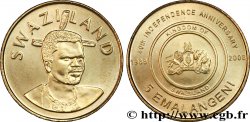 SWAZILAND 5 Emalangeni 40e anniversaire de l’indépendance :  roi Msawati III / emblème 2008 
